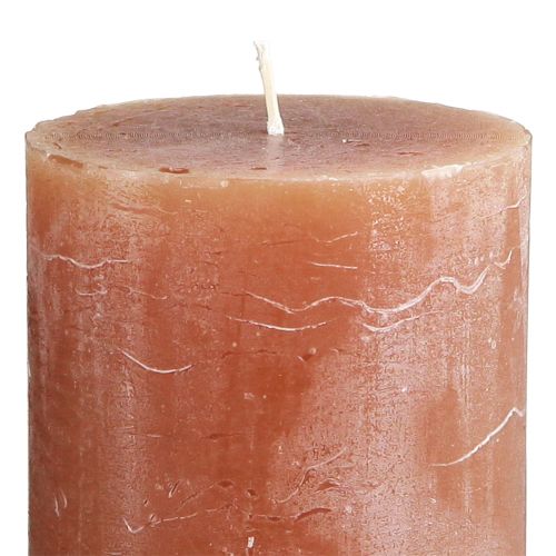 Product Solid-colored caramel pillar candles 70×120mm, set of 4, decorative candles, long burning time, home decor, table decoration
