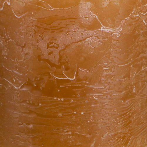 Product Solid-colored caramel pillar candles 70×80mm, set of 4 - Rustic decoration, ideal for Advent, handmade