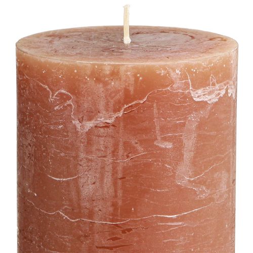 Product Solid-color caramel pillar candles, 85x120mm, set of 2, rustic decoration, long burning time