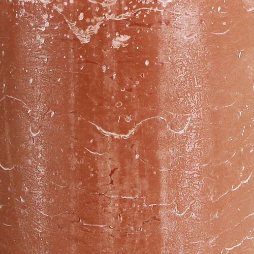 Product Solid-colored caramel pillar candles, 85x200mm, set of 2, rustic & romantic for decoration and lighting