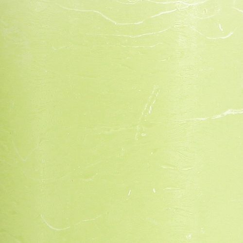 Product Set of 4 lime green pillar candles - Elegant table decoration &amp; home ambience candles, 70x120mm - Ideal for celebrations and everyday use
