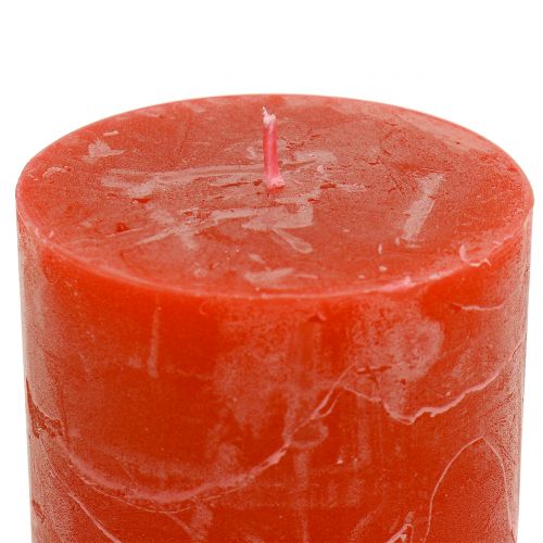 Floristik24 Colored candles orange 60x80mm 4pcs