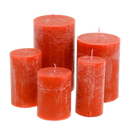 Floristik24 Colored candles orange different sizes