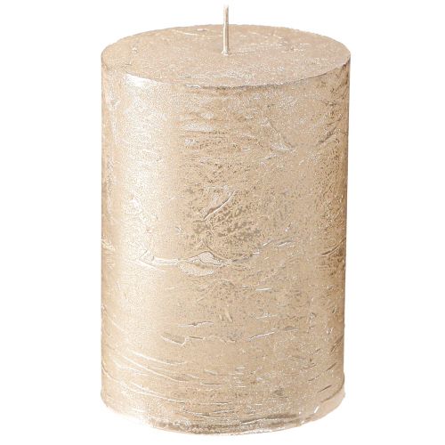 Product Platinum Metallic Pillar Candles 70x100mm 4-Piece Set - Elegant Table Decoration Premium Candles Long Burning Time