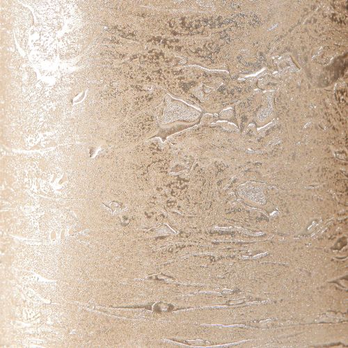 Product Platinum-colored pillar candles, 70x80mm, set of 4, long burning time, high-quality decorative candles