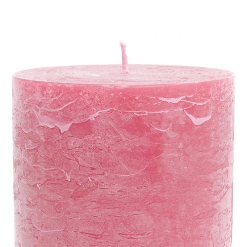Product Pink pillar candles, dyed throughout, long burning, 85x150mm, set of 2 – perfect for decoration & gift