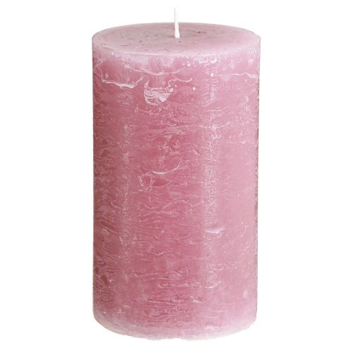 Product Dusty rose pillar candles 70×120mm, dyed throughout, set of 4, decorative candles for weddings & home