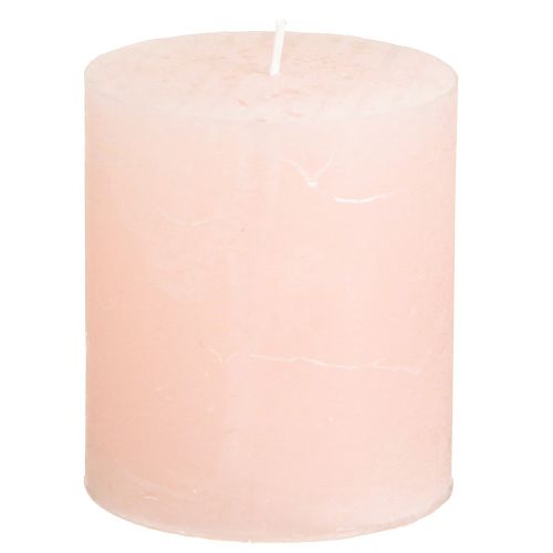 Product Romantic solid-colored pink pillar candles, light pink, 70×80mm, set of 4 - Decorative candles for a cozy atmosphere