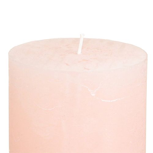 Product Romantic solid-colored pink pillar candles, light pink, 70×80mm, set of 4 - Decorative candles for a cozy atmosphere