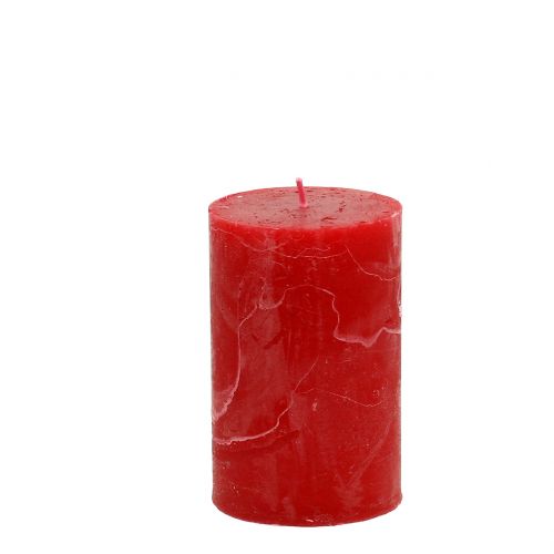 Solid colored candles red 60x100mm 4pcs