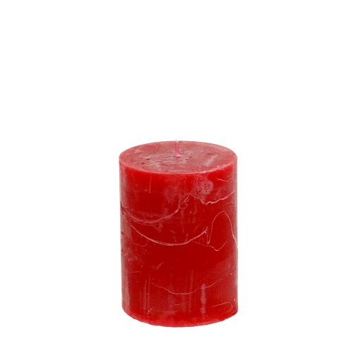 Floristik24 Solid colored candles red 60x80mm 4pcs