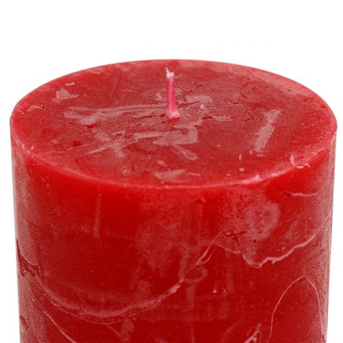 Floristik24 Solid-colored candles red 60x80mm 4pcs