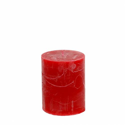 Floristik24 Solid colored candles red 70x80mm 4pcs