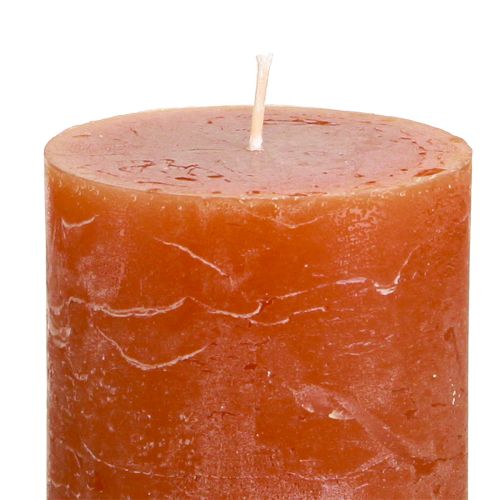 Product Solid-colored pillar candles, reddish-brown, 60x100mm, set of 4, decorative, romantic, rustic