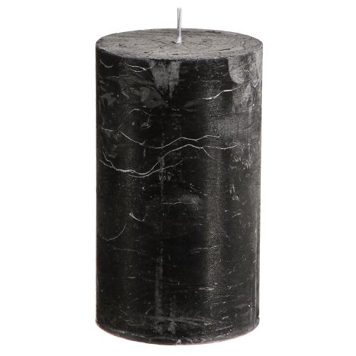 Product Black pillar candles, solid color, 70×120mm, set of 4 - Rustic decorative candles for stylish table decoration & ambience