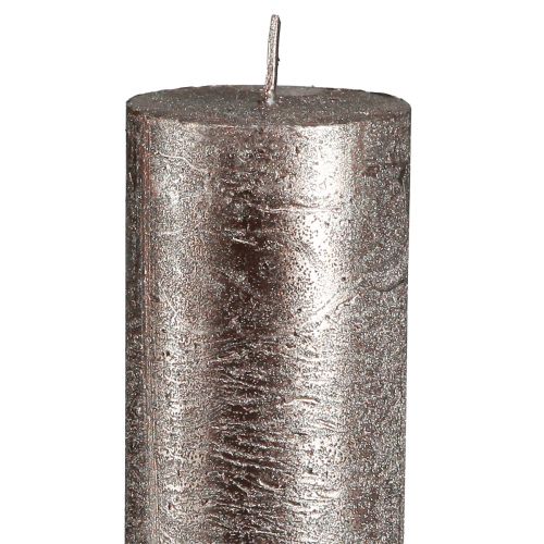 Floristik24 Solid coloured candles, taper candles, copper 50x300mm, 4 pieces