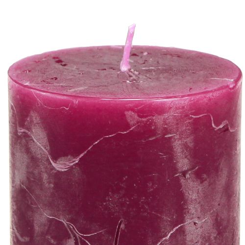 Product Pillar candle set, pink &amp; berry colors, 70x100mm, long burning time, pack of 12, ideal for decoration &amp; gift