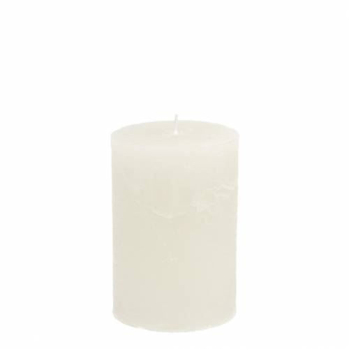 Floristik24 Solid-color pillar candles, white, 70x100mm, set of 4, wedding decoration, premium
