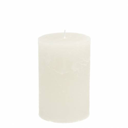 Product Solid-color pillar candles, white, 70x120mm, set of 4, for decoration, weddings & Advent