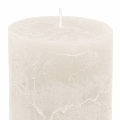 Product Solid-color pillar candles, white, 70x120mm, set of 4, for decoration, weddings & Advent