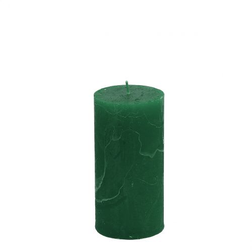 Product Solid-colored candles dark green 50x100mm 4 pcs