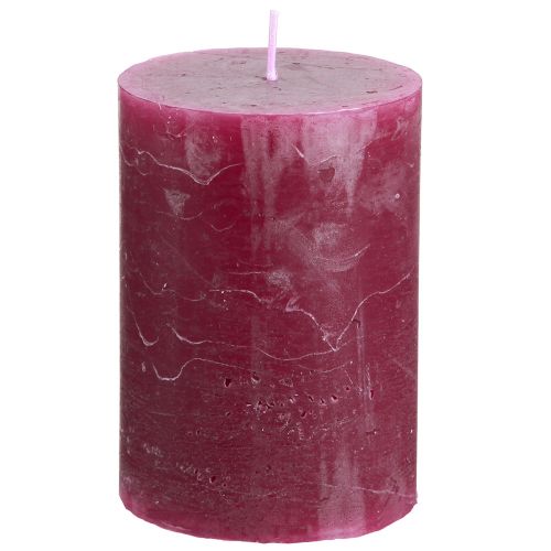 Product Stylish solid-colored berry pillar candles 70x100mm, set of 4 – decoration, festive, modern