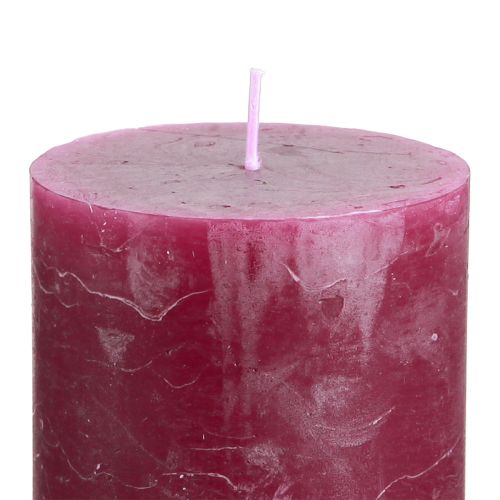 Product Stylish solid-colored berry pillar candles 70x100mm, set of 4 – decoration, festive, modern