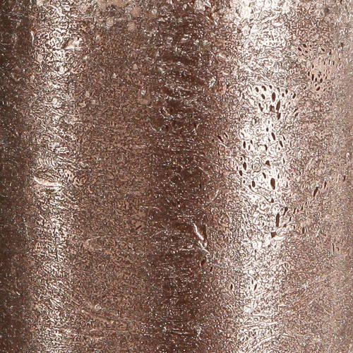Product Solid-colored copper pillar candles, 85mm x 200mm, set of 2 - long burning time, festive metallic design for decoration