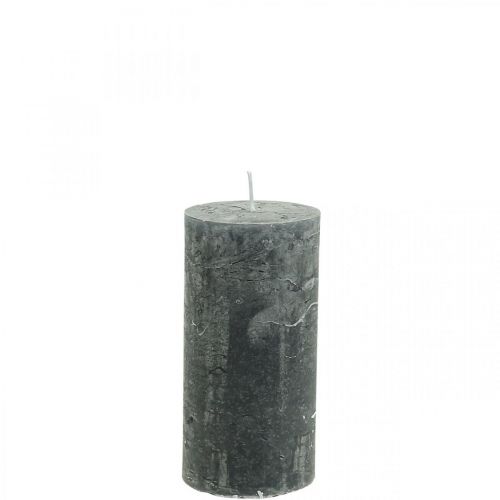 Product Solid-colored pillar candles, anthracite, 50x100mm, set of 4