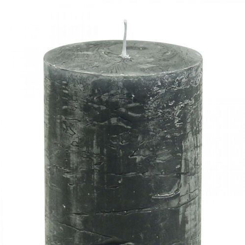 Product Solid-color anthracite pillar candles, 60x100mm, set of 4, decorative candles, long burning time