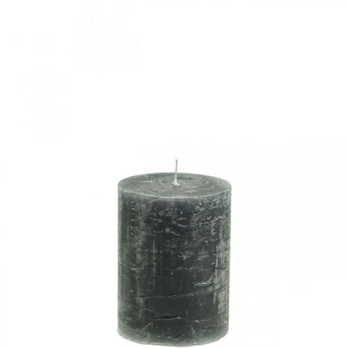 Product Solid-color anthracite pillar candles, 60x100mm, set of 4, decorative candles, long burning time