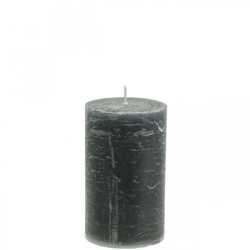 Product Solid colored candles anthracite pillar candles 60×80mm 4pcs