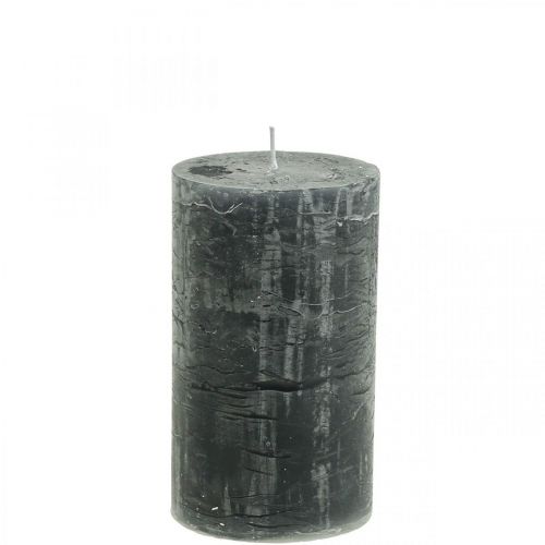 Solid colored candles anthracite pillar candles 70×120mm 4pcs