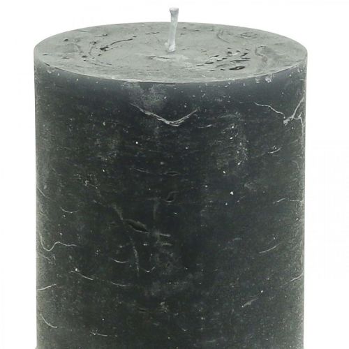 Product Solid-color pillar candles, anthracite, 70x100mm, set of 4 – decoration, Advent, long burning time