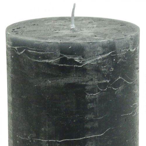 Product Solid coloured candles anthracite pillar candles 85×120mm 2pcs