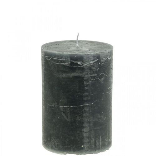 Floristik24 Solid coloured candles anthracite pillar candles 85×120mm 2pcs