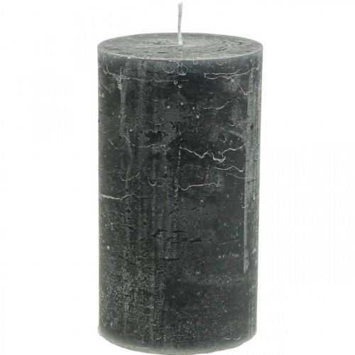 Solid coloured candles anthracite pillar candles 85×150mm 2pcs