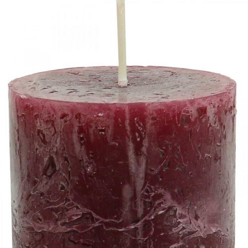 Product Solid-colored Burgundy Rustic Safe Advent Candles 110×60mm Set of 4 Self-extinguishing