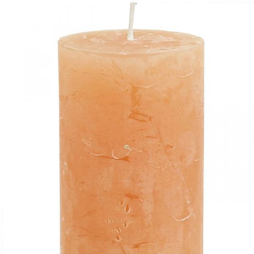 Product Solid Colored Candles Orange Peach Pillar Candles 50×100mm 4 Pcs