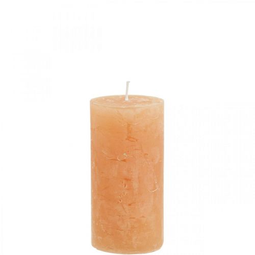 Product Solid Colored Candles Orange Peach Pillar Candles 50×100mm 4 Pcs
