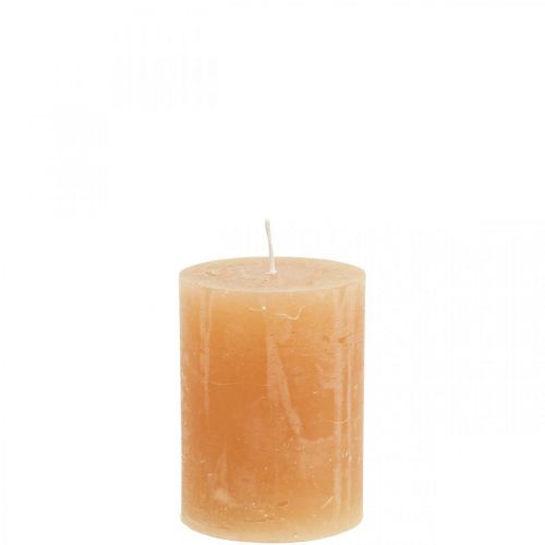 Floristik24 Solid colored candles Orange Peach pillar candles 60×80mm 4pcs