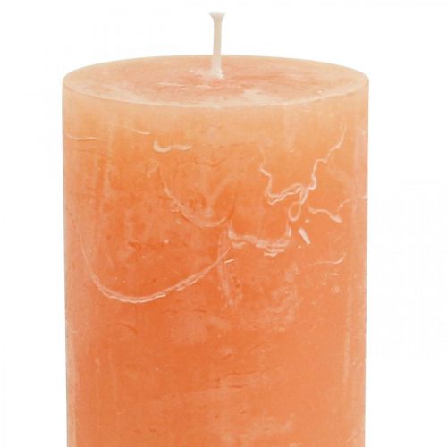 Product Solid colored candles Orange Peach pillar candles 60×100mm 4pcs