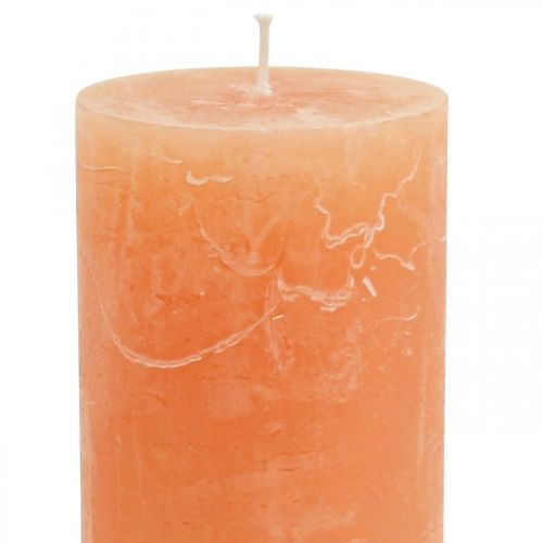 Product Solid-color orange peach pillar candles, 60x100mm, set of 4, long burning time