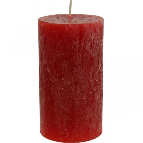 Colored candles Red Rustic self-extinguishing 110×60mm 4pcs