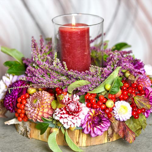 Product Solid colored candles dark red 70x120mm 4pcs