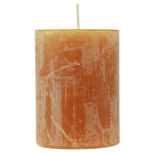 Floristik24 Solid-colored candles yellow Rustic Safe Candle 80×110mm 4pcs