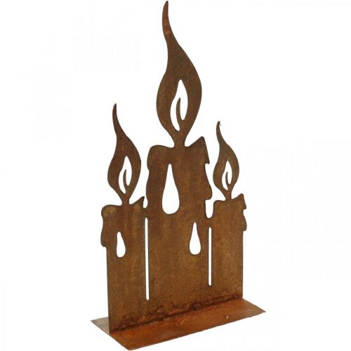 Patina deco standee candles Christmas decoration H20cm