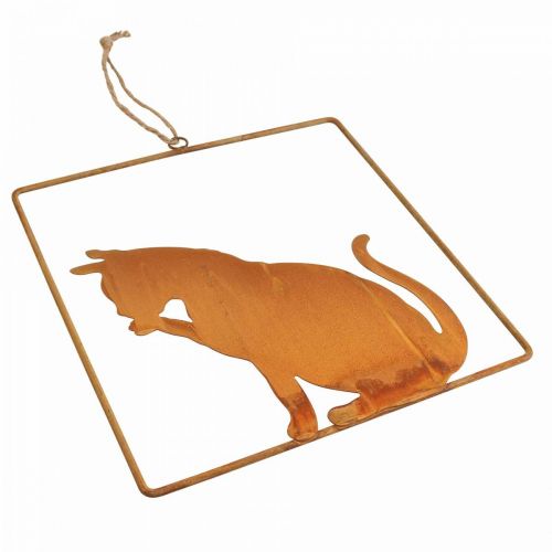 Product Patina decoration cat rust decoration for hanging 24.5cm