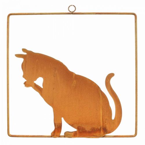 Patina decoration cat rust decoration for hanging 24.5cm
