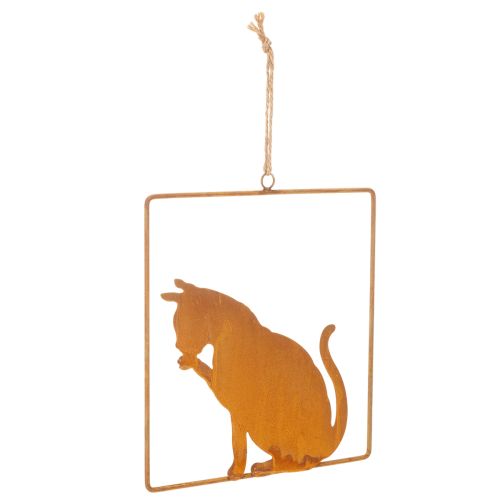 Decorative rusted metal cat ornament, rust decoration for hanging, 24.5cm buy online | Floristik24.ie